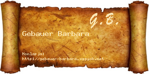 Gebauer Barbara névjegykártya